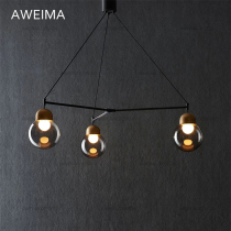 Avima modern minimalist 3 to 7 amber glass living room chandelier Nordic classic multi-head ball bedroom chandelier