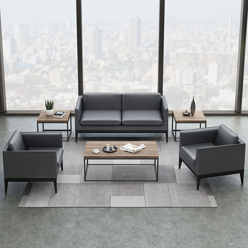 Office reception sofa modern minimalist office sofa coffee table combination business office three-person negotiation sofa