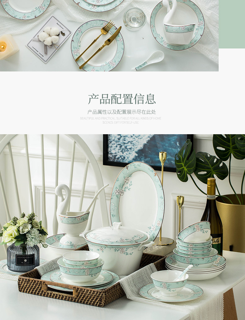 Orange leaf ipads porcelain tableware dishes suit household European jingdezhen ceramics dishes of the combination of Chinese style