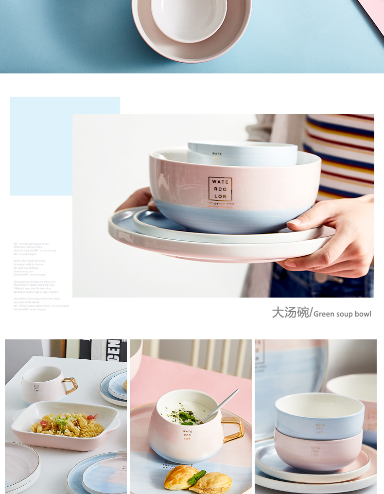 Orange leaves the Nordic up phnom penh dish suits for home ins jingdezhen ceramic bowl chopsticks tableware plate walking in the cloud