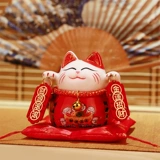 Couplet Reculting Cat Dornaments Home Porch Ceramics, кошка депозит Дейт -Танк Открытие сувенирного магазина фронтальный сберегательный танк