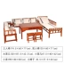 Gỗ hồng mộc Miến Điện mới Trung Quốc gỗ rắn chaise longue sofa lớn trái cây gỗ hồng phòng khách bảy mảnh đặt đồ nội thất bằng gỗ gụ - Bộ đồ nội thất