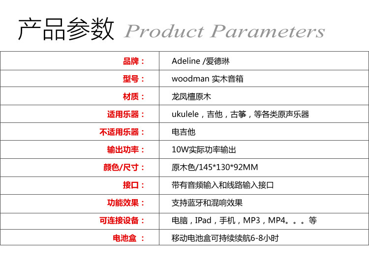 Ed Lynn Adeline đàn guitar gỗ rắn ukulele nhạc cụ ngón tay cái loa piano sạc Bluetooth đa chức năng - Loa loa loa pc
