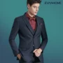 Ai Fans House New Navy Blue Suit Suit Set Business Slim Professional Dress Ba mảnh Suit Blazer - Suit phù hợp quần áo nam