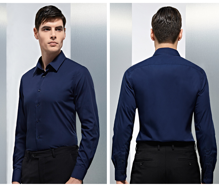 Ai Fan House Xuân Mới Đàn ông Áo dài tay Cotton Miễn phí Slim Slim Áo sơ mi nam Navy áo sơ mi voan kiểu hàn quốc