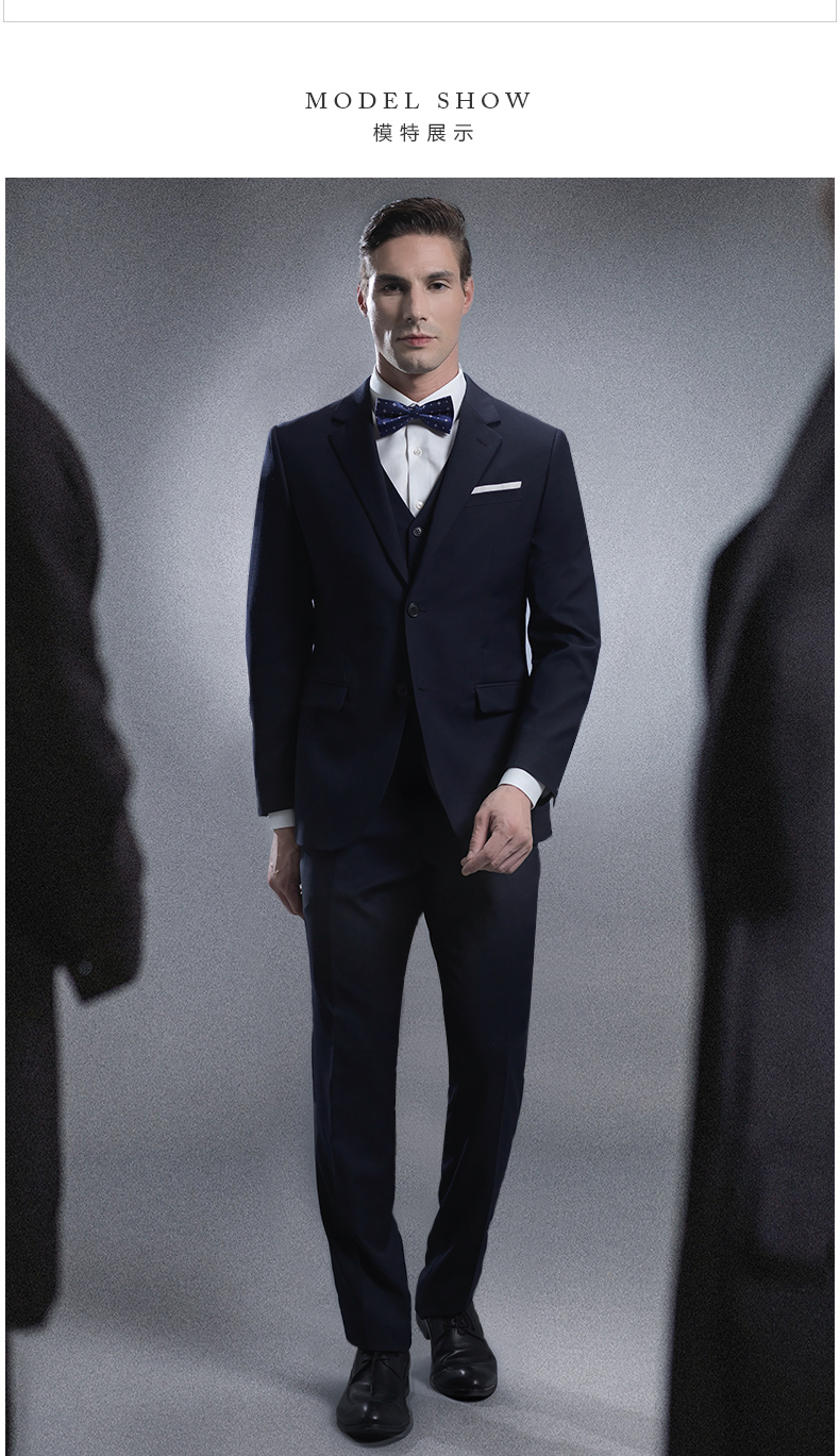 Ai Fans House New Wool Men Blazer Business Slim Navy Blue Wool Suit Suit Men Dress quần tây nam