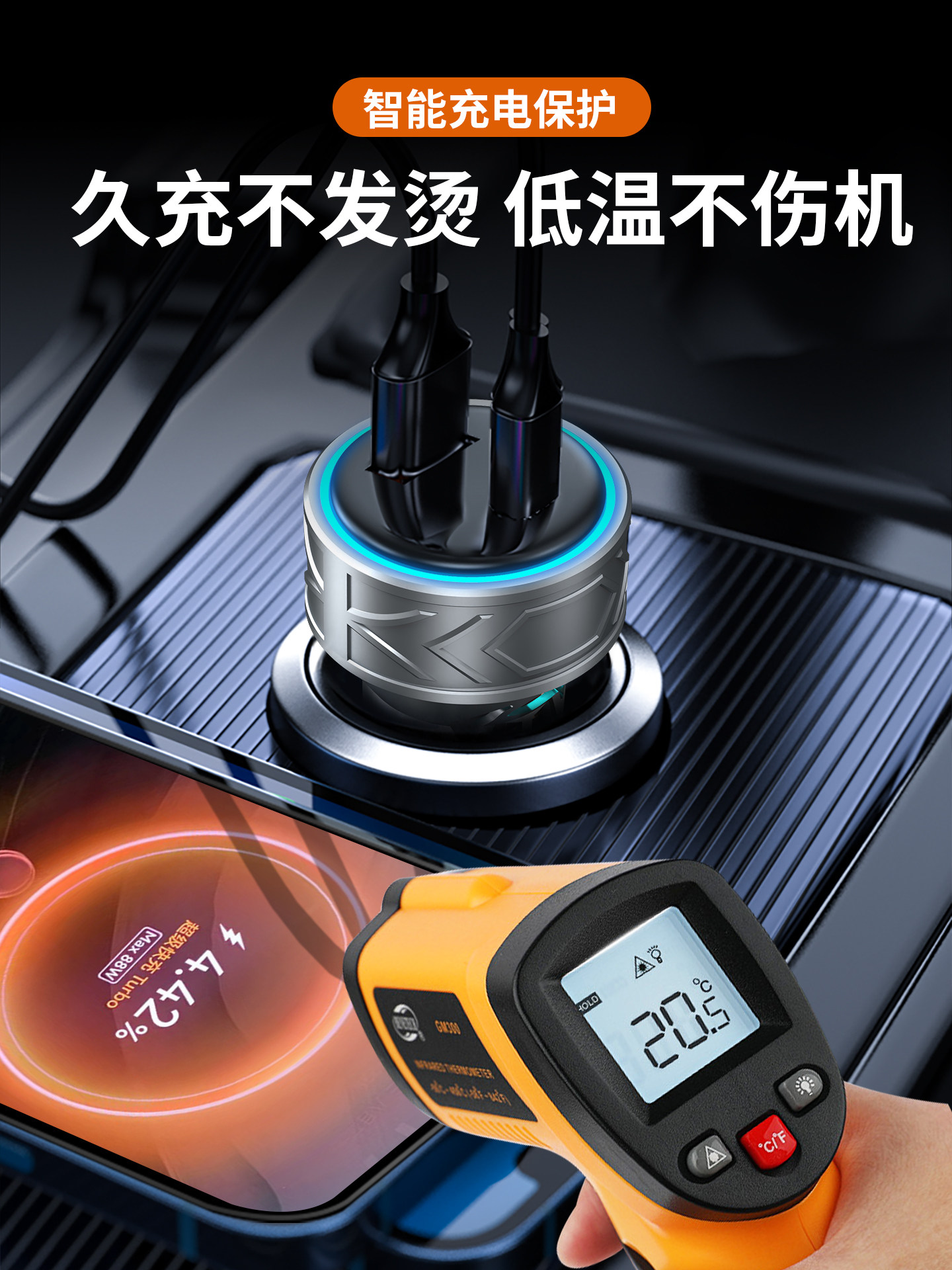 Newman Car Charger Is Suitable for Huawei 88W Super Fast Charging, Apple 15 Car Cigarette Lighter Adapter 66W