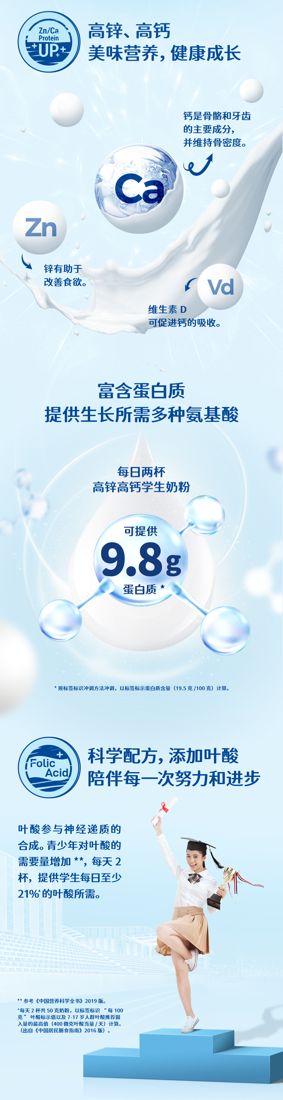 Nestlé 雀巢 爱思培 高锌高钙学生营养奶粉 350g*2袋 聚划算双重优惠折后￥48.8包邮