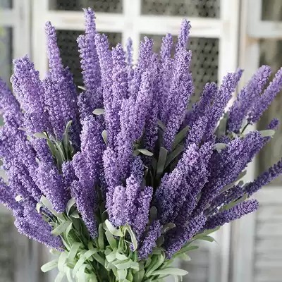 Simulation lavender dry flower bouquet pastoral wedding bouquet props silk flower fake flower decoration shooting purple pink