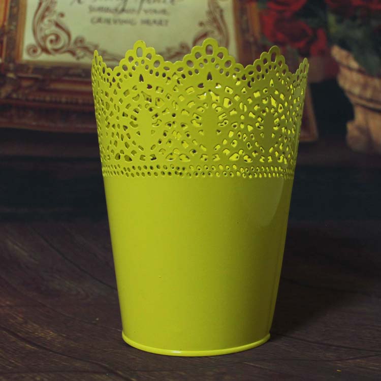 Bình hoa bằng kim loại, xô hoa bằng sắt rỗng, chậu hoa thủy canh, xô hoa nhân tạo - Vase / Bồn hoa & Kệ chậu vuông trồng cây
