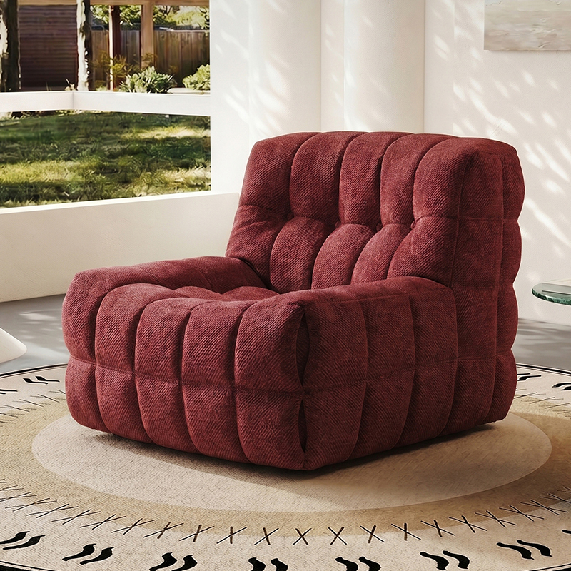 Waffle-Patterned Single Sofa Chair, Island Sofa, Living Room, Bedroom, Designer Sugar Cube Caterpillar Reclining Lazy Chair Waffle-Patterned Single Sofa Chair, Island Sofa, Living Room, Bedroom, Designer Sugar Cube Caterpillar Reclining Lazy Chair