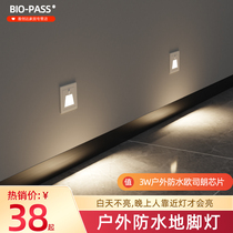 BIO-PASS New Metal Aluminum Waterproof Body Sensing Light Sensing Corner Wall Light Type 86 Outdoor Light