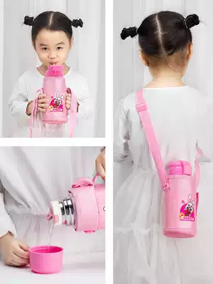 Xile children's thermos cup with straws dual-purpose pupils kettle children's boys and girls kindergarten portable water Cup