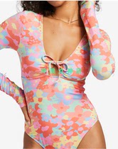 23Billabong Surfing Sun Protection Swimsuit Snorkeling Mother Suit One-piece Long Sleeve Sexy Vacation Triangle Summer Women