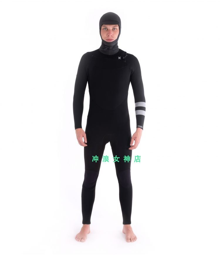 Hurley5 3mm wearing cap full-body surfing anti-cold suit wetsuit diving suit thickened winter man HOOD FULLSUIT