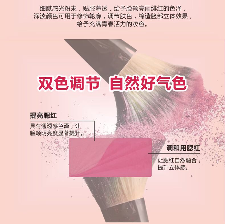 YOUNG BEAUTY / dư thừa màu hai màu má hồng tự nhiên làm sáng màu da trang điểm bền màu trang điểm rouge trang điểm nude chính hãng - Blush / Cochineal má hồng glossier