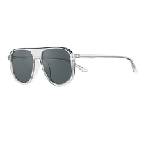 Hai Lien retro Korean version oval Hong Kong style sunglasses Internet celebrity street shooting womens transparent frame sunglasses mens trend 8120