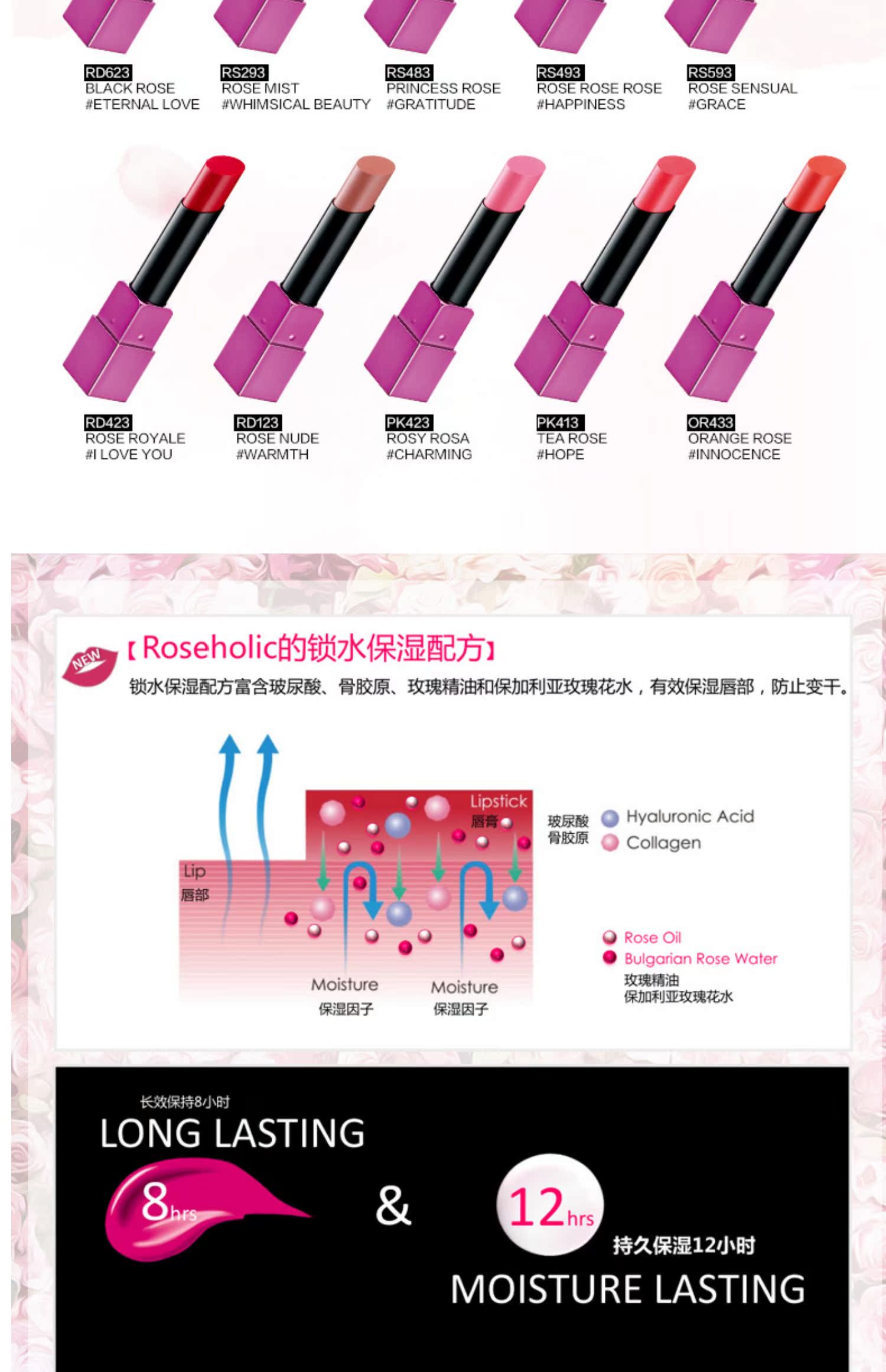 Son môi Shiseido Za / Ji Yun Roseholic Heng Cai Jiao Yan - Son môi hồng nguyên chất quyến rũ - Son môi son màu đỏ đất