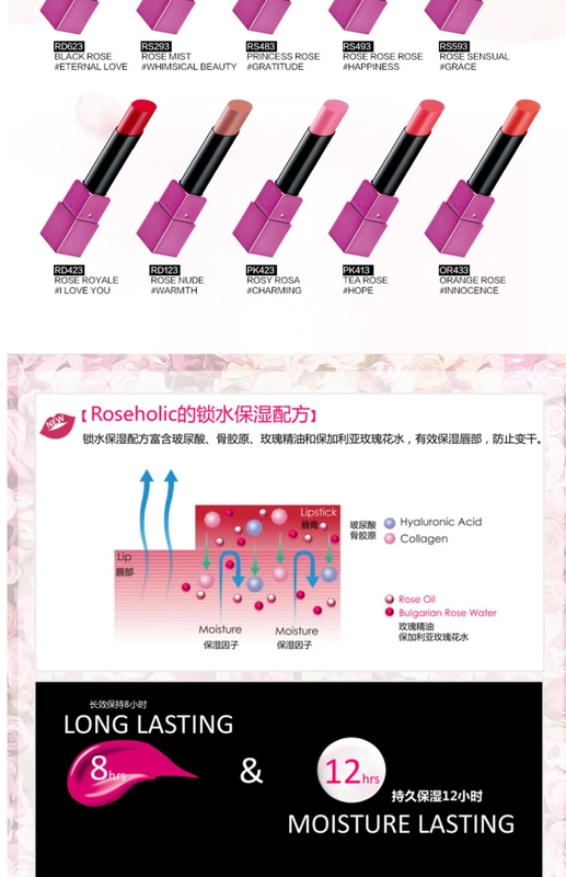 Son môi Shiseido Za / Ji Yun Roseholic Heng Cai Jiao Yan - Son môi hồng nguyên chất quyến rũ - Son môi