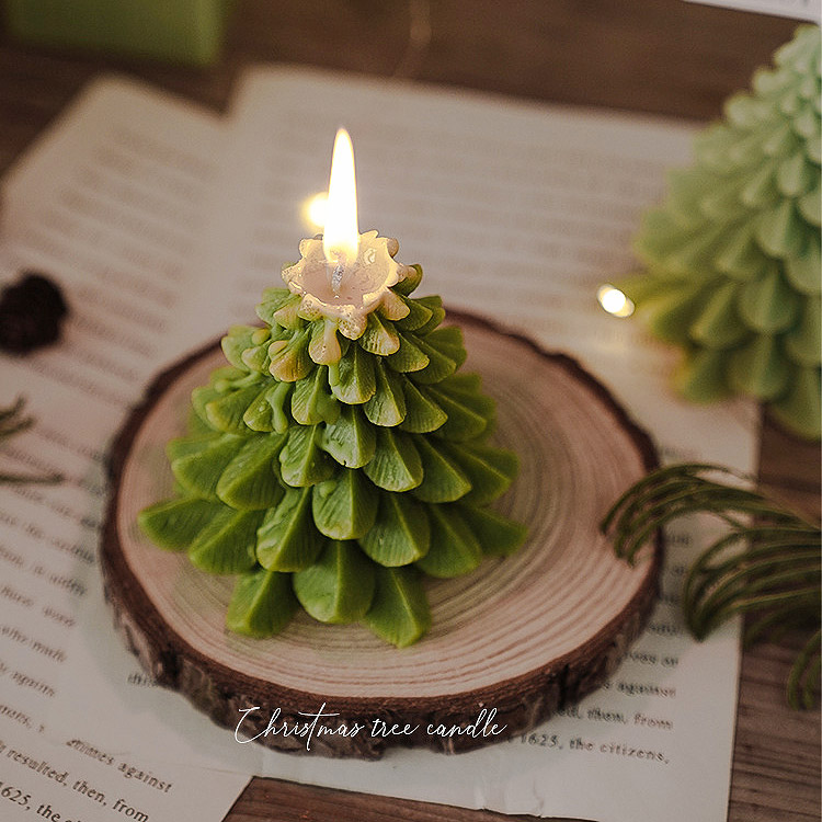 (1 shot 2) Romantic New Year Elk Christmas Tree Candle Aromatherapy Non-Smoking Birthday Surprise Gift Decoration