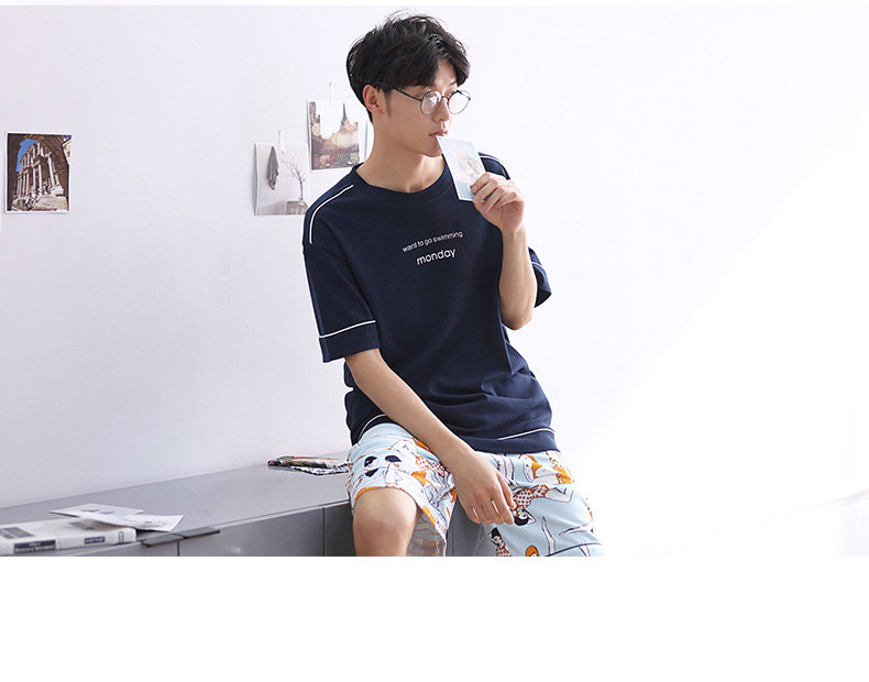 Pyjama mixte en Coton à manchon moyen - Ref 3005186 Image 9