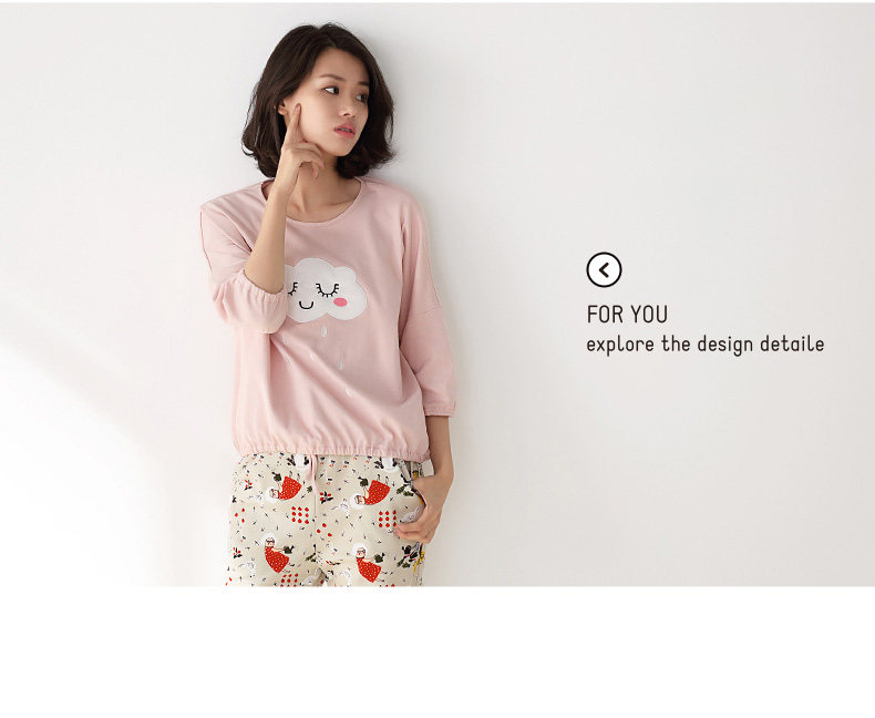 Pyjama pour femme en Coton à manches - Ref 2993132 Image 9