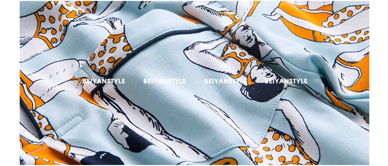 Pyjama mixte en Coton à manchon moyen - Ref 3005186 Image 24