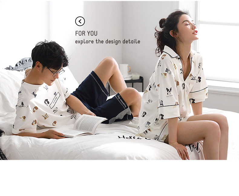 Quần lửng cotton mùa hè vài bộ đồ ngủ nữ cổ chữ V gợi cảm mặc nhà thời trang ngắn tay cotton phù hợp với nam bộ thể thao nữ mùa đông