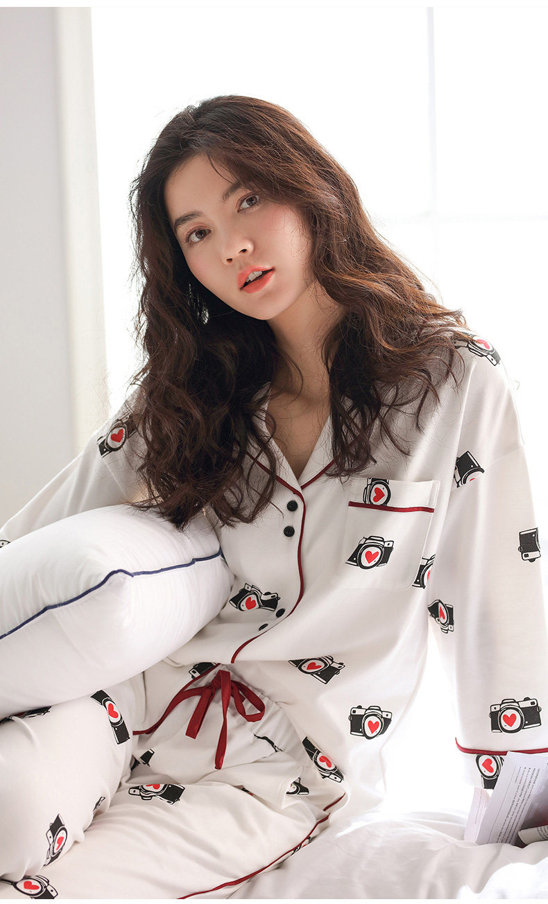Pyjama pour femme en Coton à manches - Ref 2993233 Image 9