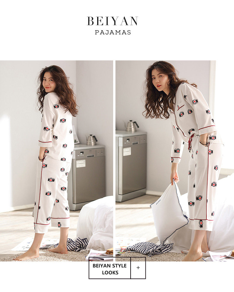 Pyjama pour femme en Coton à manches - Ref 2993233 Image 16