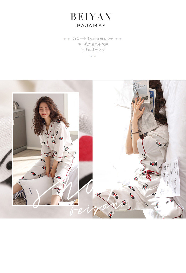 Pyjama pour femme en Coton à manches - Ref 2993233 Image 8