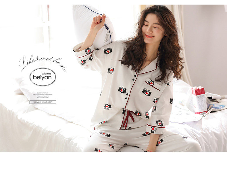 Pyjama pour femme en Coton à manches - Ref 2993233 Image 15
