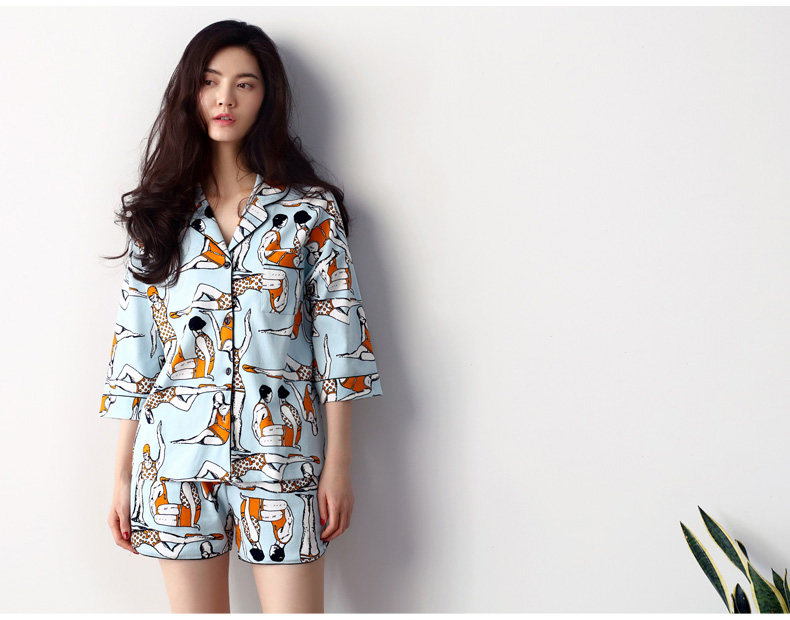 Pyjama pour femme en Coton à manches - Ref 2993104 Image 13