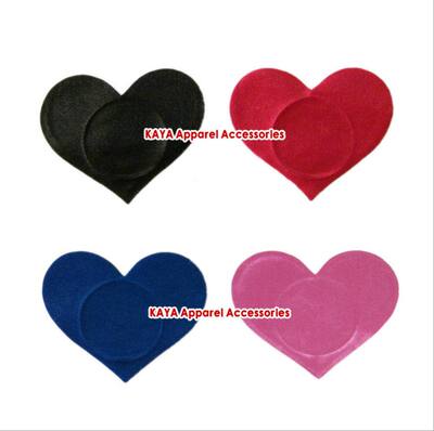 Disposable breast patch sexy, breathable and cute red, black, blue and pink heart-shaped fabric chest patch invisible bra bra