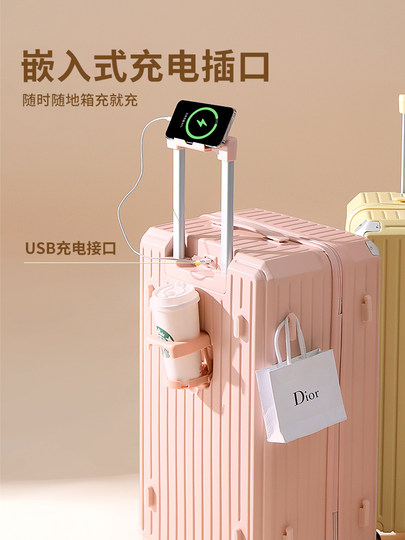 Maleta multifuncional de gran capacidad para mujer, 28 pulgadas, nueva caja de contraseña con carrito de viaje, fuerte, duradera y gruesa, 2025