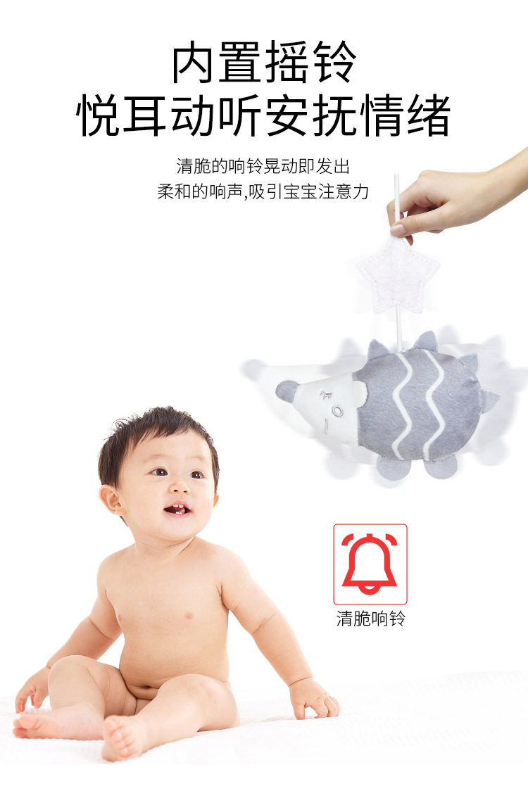 Мобили на кроватку, Подвесные игрушки 电动床铃支架婴儿可旋转布艺音乐八音盒床头摇铃挂件玩具宝宝床上 OTHER