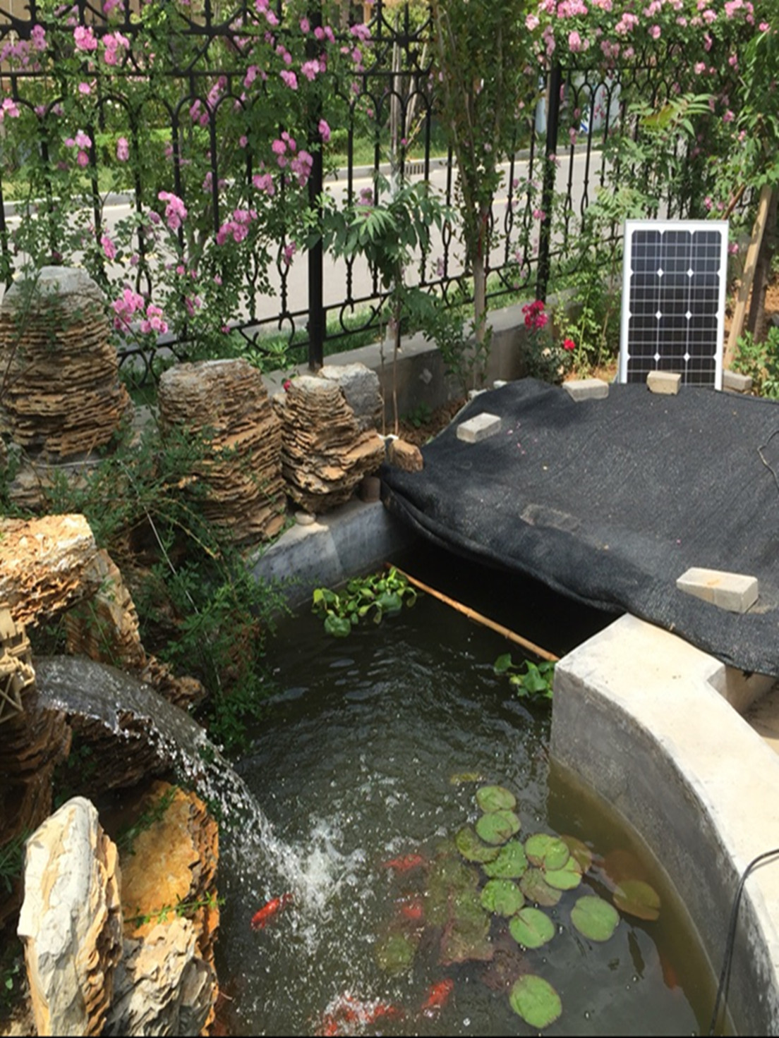 Solar water pump Rockery Fountain Waterfall Running water Fish pond Pool aerobic filtration High-power outdoor courtyard circulation