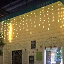 LED star curtains Waterfall lights Icicle lights Window door Christmas decoration Anchor dormitory background lights 