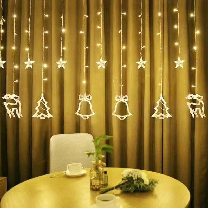 Led pentagram Hsu May Ball Curtain Light Big Stars Bright Lights Ice Strips Waterproof Outdoor Festival Decorations Christmas