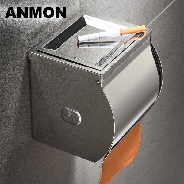 Anmon不锈钢厕纸盒厕所纸巾架卫生间壁挂式手纸盒防水防潮卷纸架