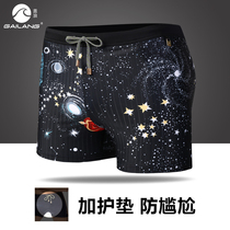 Ginglang flat corner loose tide swimming trunks mens hot spring five-point adult swimsuit seaside fashion sports swimming equipment