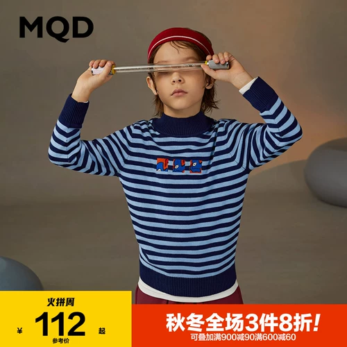 MQD Трикотажный зимний детский удерживающий тепло свитер подходит для мужчин и женщин, детская одежда, высокий воротник, в корейском стиле