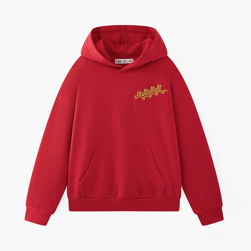 MQD儿童红色卫衣春晚联名马年新款亲子服