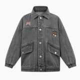 MQD детская одежда, модная и классная джинсовая куртка для мальчиков, весенне-осенний теплый веселый топ с вышитой текстурой и принтом, новинка