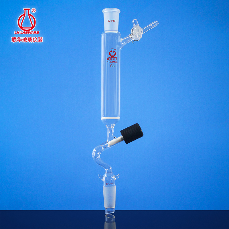 Lianhua Sand Board Liquid Adding Funnel Drip Filter Suction Filter Funnel Device 100/200ml Lh-49 Anhydrous and Oxygen-Free