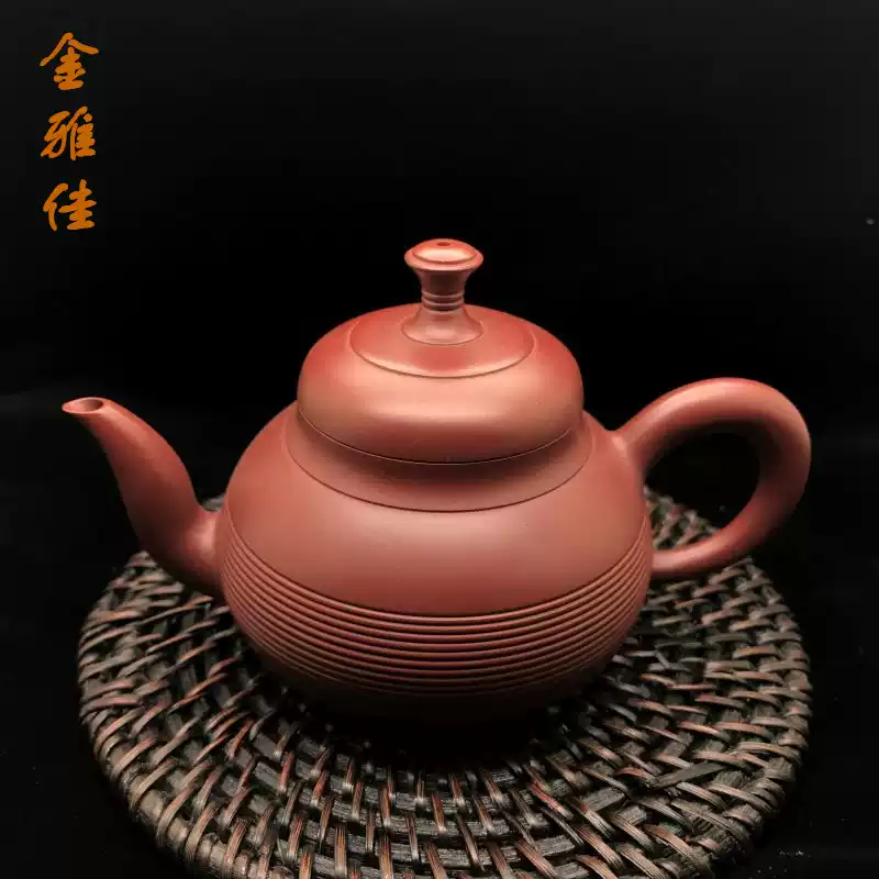 老安顺第四代传人章燕城潮州手拉壶紫砂壶朱泥全手工茶壶-淘宝Taobao