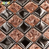 Мозаика из нержавеющей стали, розовое золото