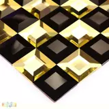 [Ленас] 5 -сильное черное золото зеркало зеркало Стеклянное Мозаичное Телевидение Фоно Фоно Стенная Стенка Плитка