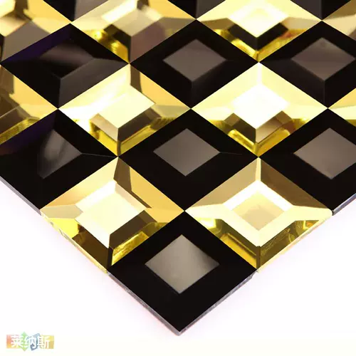 [Ленас] 5 -сильное черное золото зеркало зеркало Стеклянное Мозаичное Телевидение Фоно Фоно Стенная Стенка Плитка