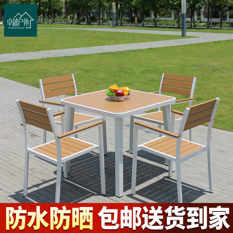 Outdoor Dining Room Open Air Outdoor Dining Table And Chairs Nordic Minimalist Wind Villa Courtyard Garden Outside Pendulum Leisure Table And Chairs Combination